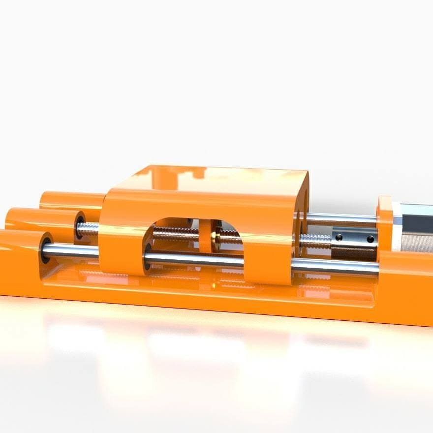 A side view of the macro rail model
